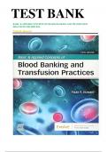 Test Bank for Basic and Applied Concepts of Blood Banking and Transfusion Practices 5th Edition by Paula R. Howard ISBN 9780323697392 Chapter 1-16 Complete Guide.