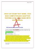 HESI CAT EXAM TEST BANK. 2024 HESI COMPUTERIZED ADAPTIVE TESTING (CAT) TEST BANK WITH RATIONALES.  