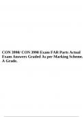 CON 3990/ CON 3990 Exam FAR Parts Actual Exam Answers Graded As per Marking Scheme. A Grade.