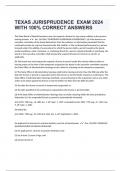 TEXAS JURISPRUDENCE  EXAM 2024 WITH 100% CORRECT ANSWERS 
