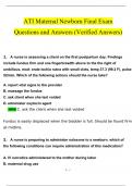 ATI Maternal Newborn Final Exam Questions and Answers (2024 / 2025) (Verified Answers)