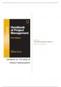Samenvatting Gower Handbook of Project Management, ISBN: 9781472422965 Projectmanagement methoden en standaarden (MPM-PM-PMMS-22_1)