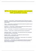   MTTC 103 Science questions and answers 100% guaranteed success.