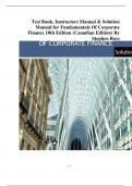 Test Bank & Solution Manual for Fundamentals Of Corporate Finance 10th Edition (Canadian Edition) By Stephen Ross