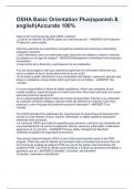 OSHA Basic Orientation Plus(spanish & english)Accurate 100%