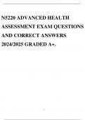 N5220 / nurs 5220 ADVANCED HEALTH ASSESSMENT EXAM QUESTIONS AND CORRECT ANSWERS 2024/2025 GRADED A+.