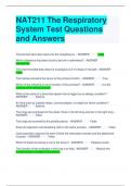 NAT211 The Respiratory System Test Questions and Answers