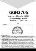 GGH3705 Assignment 2 (ANSWERS) Semester 1 2024 - DISTINCTION GUARANTEED.