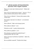 17 - plasma proteins and dysproteinemias Questions With Complete Solutions