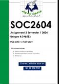 SOC2604 Assignment 2 (QUALITY ANSWERS) Semester 1 2024