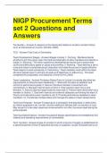 NIGP Procurement Terms set 2 Questions and Answers