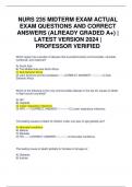 NURS 235 MIDTERM EXAM ACTUAL EXAM QUESTIONS AND CORRECT ANSWERS (ALREADY GRADED A+) | LATEST VERSION 2024 | PROFESSOR VERIFIED