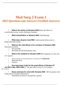 NSG 233 Med Surg 2 Exam 1 Questions and Answers 2023 | 100% Verified Answers