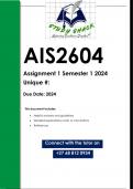 AIS2604 Assignment 1 (QUALITY ANSWERS) Semester 1 2024