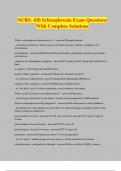 NURS. 420 Schizophrenia Exam Questions With Complete Solutions
