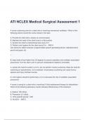 ATI NCLEX Medical Surgical Assessment 1 Questions and Answers (A+ GRADED 100% VERIFIED)
