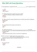 BIOS 260 Lab Exam Questions (Latest 2024 / 2025) Questions & Answers with rationales