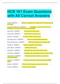 HCB 101 Exam Questions with All Correct Answers