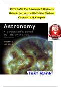 TEST BANK For Astronomy A Beginners Guide to the Universe, 8th Edition by Chaisson, Verified Chapters 1 - 18, Complete Newest Version