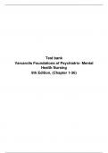 Test bank Varcarolis Foundations of Psychiatric- Mental Health Nursing 9th Edition, (Chapter 1-36) 