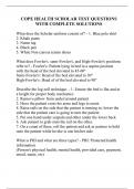 COPE HEALTH SCHOLAR TEST QUESTIONS WITH COMPLETE SOLUTIONS