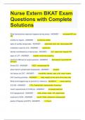 Nurse Extern BKAT Exam Questions with Complete Solutions