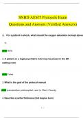 SNHD AEMT Protocols Exam Questions and Answers (2024 / 2025) (Verified Answers)