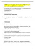 ATI Pharmacology Quiz with Standardized Questions & Answers Proctored 2024 (Retake included)