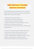 NURS 3554 Exam 3 Test Bank Questions and Answers