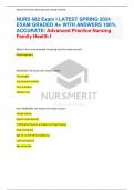 NURS 682 Exam I LATEST SPRING 2024  EXAM GRADED A+ WITH ANSWERS 100%  ACCURATE/ Advanced Practice Nursing  Family Health I