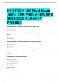 BEST REVIEW KSU FNDH 450 Final Exam 100% VERIFIED ANSWERS  2024/2025 ALREADY  PASSED