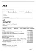 aqa AS CHEMISTRY Paper 2 Organic and Physical Chemistry (7404/2) Question Paper May2023