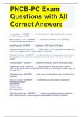 PNCB-PC Exam Questions with All Correct Answers
