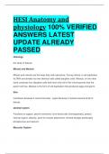 HESI Anatomy and physiology 100% VERIFIED  ANSWERS LATEST  UPDATE ALREADY  PASSED