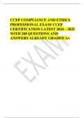 CCEP COMPLIANCE AND ETHICS PROFESSIONAL EXAM/ CCEP CERTIFICATION LATEST 2024 – 2025 WITH 200 QUESTIONS AND ANSWERS ALREADY GRADED A+   