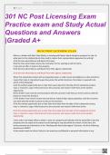 301 NC POST LICENSING EXAM, PRACTICE EXAMS AND STUDY GUIDE EXAMS WITH ACTUAL QUESTIONS AND ANSWERS| (NEWEST) 2024 GRADED A+