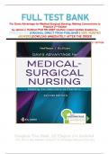 FULL TEST BANK For Davis Advantage for Medical-Surgical Nursing: Making Connections to Practice 2nd Edition by Janice J. Hoffman PhD RN ANEF (Author) Latest Update Graded A+.     