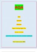 AQA GCSE GERMAN 8668/WH Paper 4 Writing Higher Tier Version: 1.0 Final *jun238668wH01* IB/M/Jun23/E5 8668/WH| QUESTION PAPER & MARKING SCHEME/ [MERGED] | Marking scheme June 2023