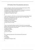 ATI Nutrition: Week 5 Exam Questions and Answers