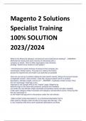 LATEST Magento 2 Solutions Specialist Training 100% SOLUTION 2023//2024