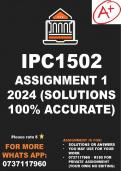 IPC1502 Assignnment 1 Semester 1 2024 (Solutions)