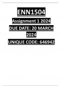 ENN1504 ASSIGNMENT 1 2024 ANSWERS
