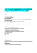 EMD-Q Quality Management Questions with Complete Verified Solutions 2024/2025