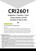 CRI2601 Assignment 1 (ANSWERS) Semester 1 2024 (643109) - DISTINCTION GUARANTEED