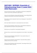 NUR 2063 / NUR2063: Essentials of Pathophysiology Exam 2 (Latest 2024 / 2025) Rasmussen  Questions and Answers(A+ Solution guide)
