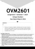 OVM2601 Assignment 1 (ANSWERS) Semester 1 2024 - DISTINCTION GUARANTEED