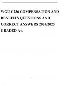WGU C236 COMPENSATION AND BENEFITS QUESTIONS AND CORRECT ANSWERS 2024/2025 GRADED A+