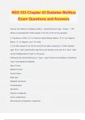 NSG 533 Chapter 43 Diabetes Mellitus Exam Questions and Answers