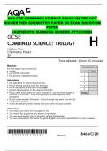 AQA GCSE COMBINED SCIENCE 8464/C/2H TRILOGY HIGHER TIER CHEMISTRY PAPER 2H EXAM QUESTION PAPER (AUTHENTIC MARKING SCHEME ATTACHED)