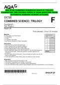 AQA GCSE COMBINED SCIENCES 8464/P/2F TRILOGY FOUNDATION TIER PHYSICS PAPER 2F EXAM QUESTION PAPER (AUTHENTIC MARKING SCHEME ATTCHED)